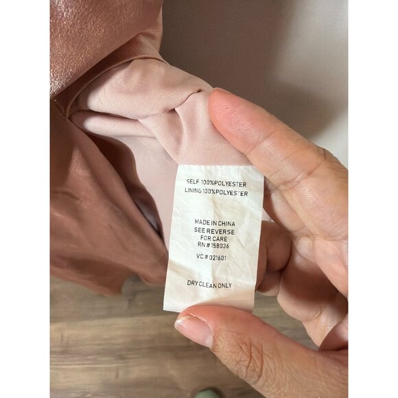 Birdy Grey Blush Pink Satin Evening Gown Size XS Elegant Formal Maxi Slit Dress - Picture 3 of 10